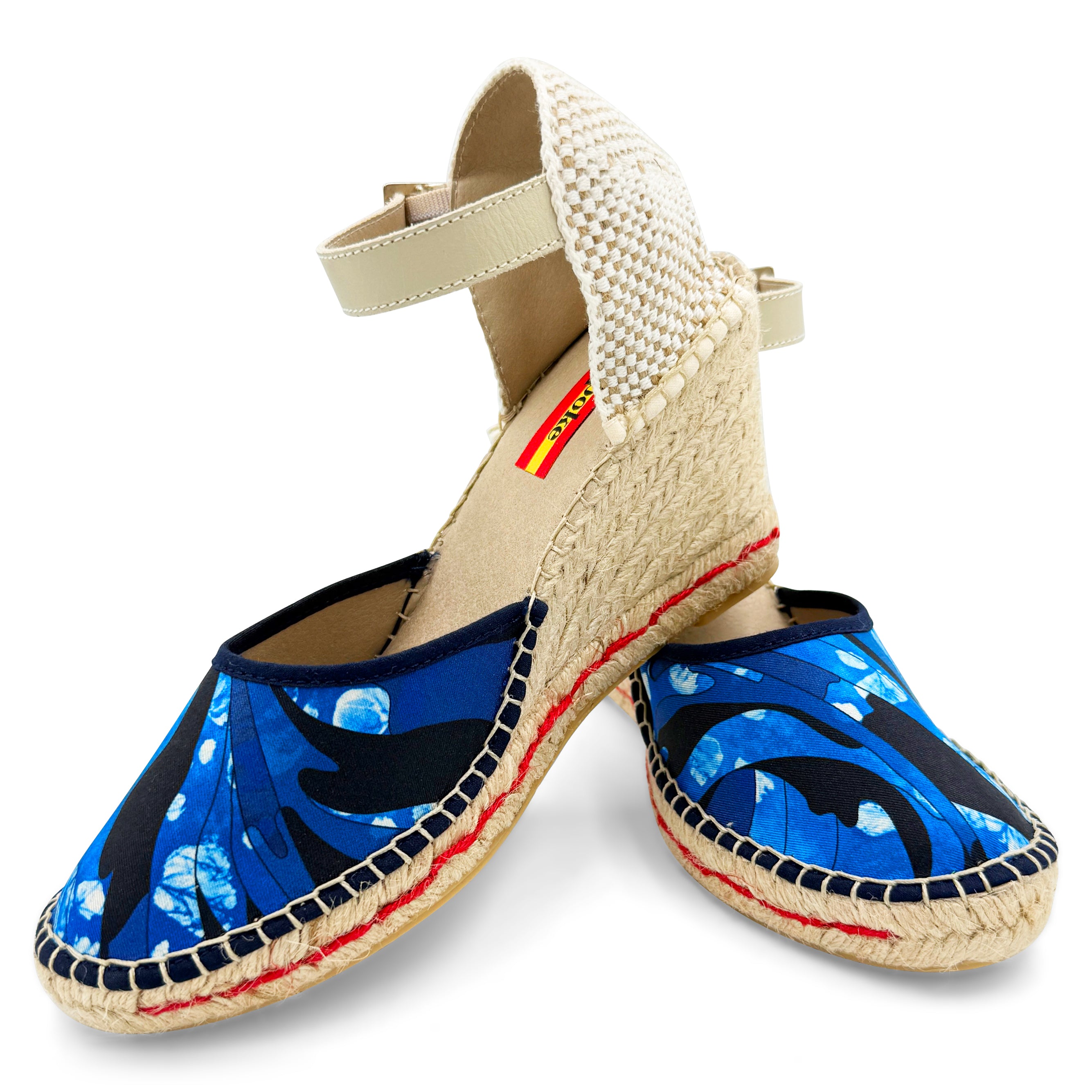 SPIAGGIA Blue Buckle Wedges